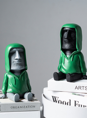 速发创石摩艾意像摆件家生办公室男居书桌桌面好物艺术装饰品