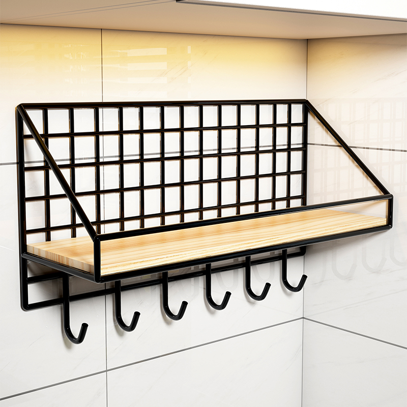 速发厨房置物架放上油挂佐料收纳架墙壁盐酱醋瓶储物架多功能纸巾