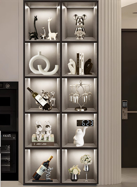 速发轻奢家居餐边红柜酒饰品装酒架摆件2024新款轻奢高档玻璃柜电