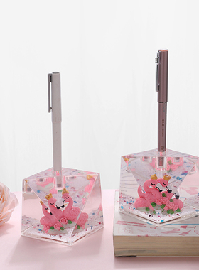 速发雪花火烈鸟力筒学生亚克笔入油笔文水晶工艺品学生桌面插具摆