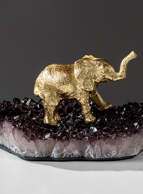 速发轻奢术档级象动物摆件欧式客厅电视柜酒柜高大感艺高装饰品工