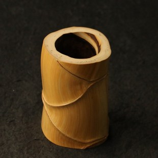 速发一房一拍龟甲竹老料纯手工镜面7000目打磨文物雅器笔筒竹