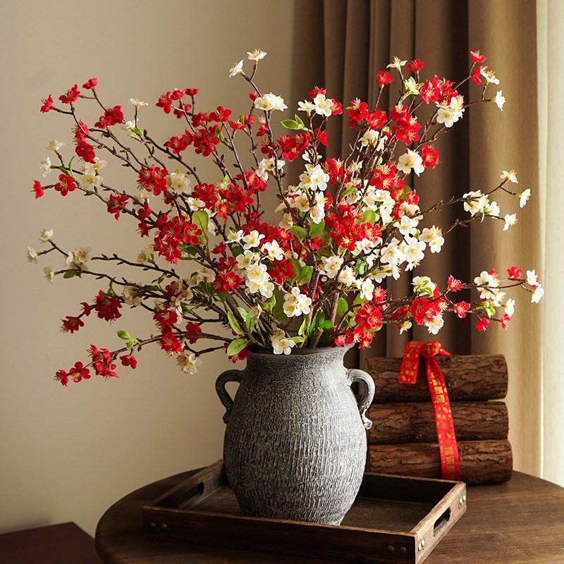 速发设春花花家居客厅餐桌假花装饰花插花摆迎跳舞摆干花兰件花艺
