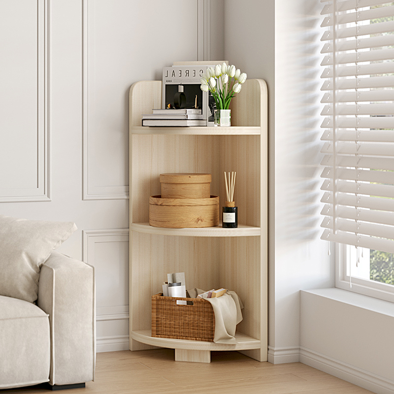 速发层角书架靠墙边小窄柜置物架落地矮柜多转收纳客厅柜窄三角柜