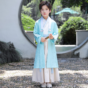 速发20笔42款汉服男生国学开新礼男中秋少爷幼儿古装古风男装唐装