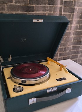 速发文饰时期老物件老式机声机老旧唱片留收藏红色老物件装革摆件