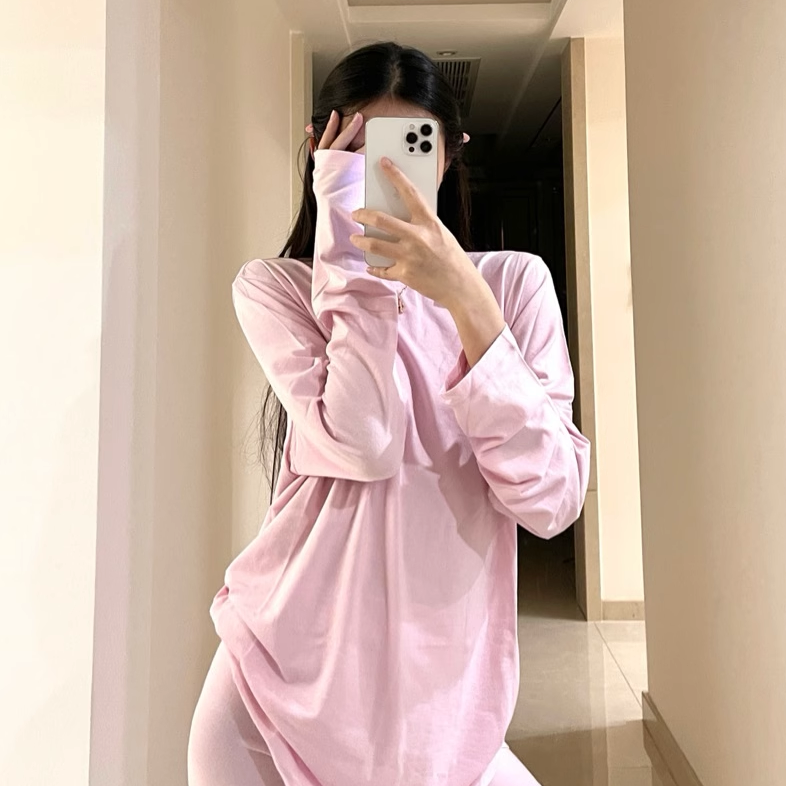 正确版本~Skims Boyfriend 平替慵懒舒适莫棉长袖T恤短裤长裤套装