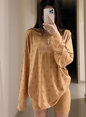 【消烦局长】Boyfriend·姜饼人莫代尔短袖短裤长袖T恤套装