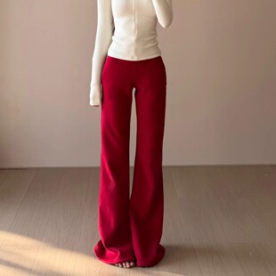 直筒长裤 卫裤 直腿神器·低腰加绒软糯糯休闲微喇裤 女 消烦局长