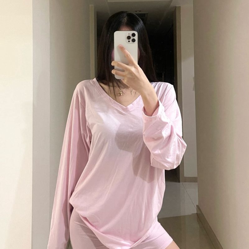 正确版本~Skims Boyfriend同款面料平替V领长裤慵懒舒适莫棉套装