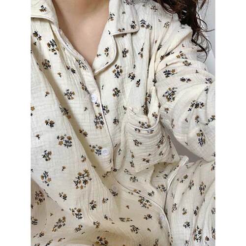 少女碎花长袖睡衣女网红风秋季新品甜美开衫家居服长裤休闲套装潮