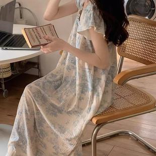 新款 2025夏季 水墨睡衣女公主风睡裙甜美长裙减龄高级感家居服