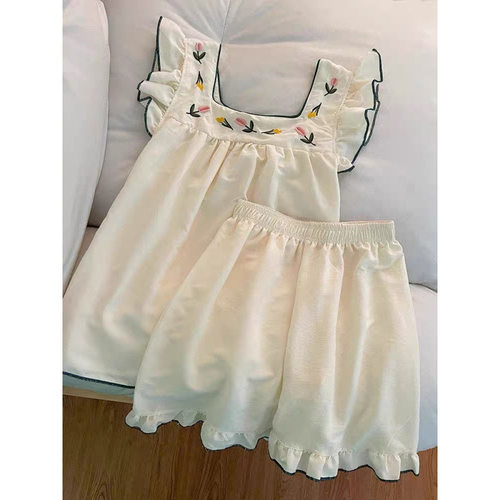 甜美碎花吊带睡衣女夏季短裤ins风韩系宽松薄款可外穿家居服套装