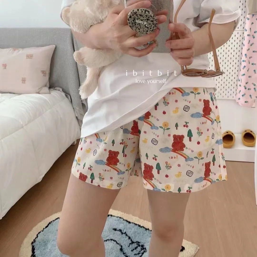 可爱睡裤女生韩版ins风夏季新款宽松显瘦运动短裤子休闲家居睡裤.