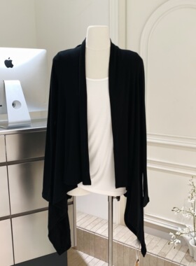 021ope纸片人不规则下摆针织衫气质暗黑开衫慵懒防晒简约长袖外套