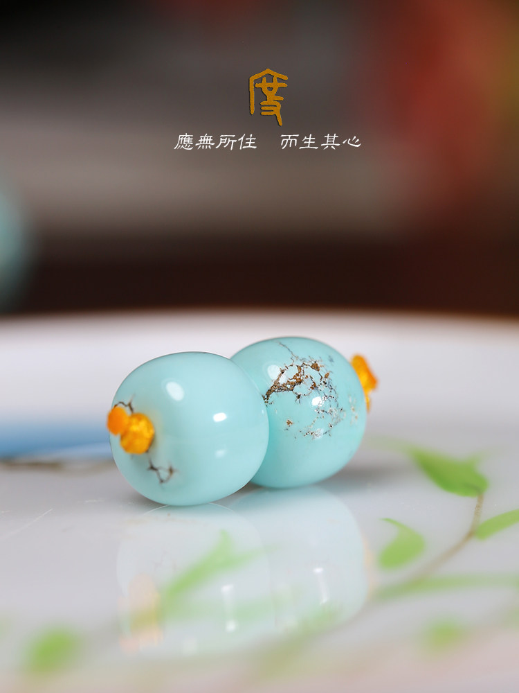 天然绿松石散珠老型珠DIY手工DIY配件