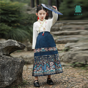 马面裙儿童套装秋明制改良中式日常半身裙两件套国风童装汉服女童