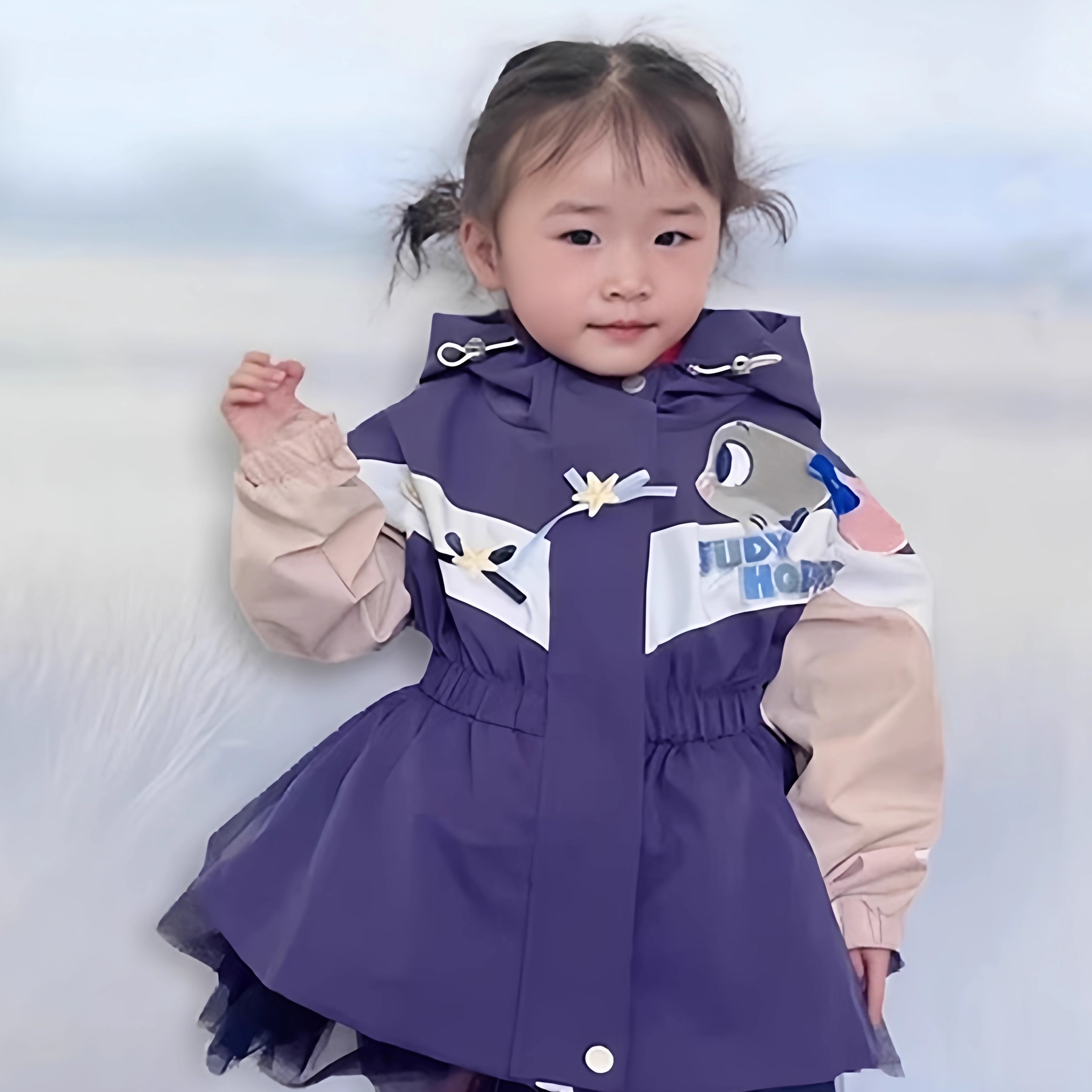 兔子警官衣服儿童女童冲锋衣外套