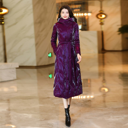 长款羽绒服女2024冬季新品加厚过膝保暖高级感白鸭绒外套到脚踝