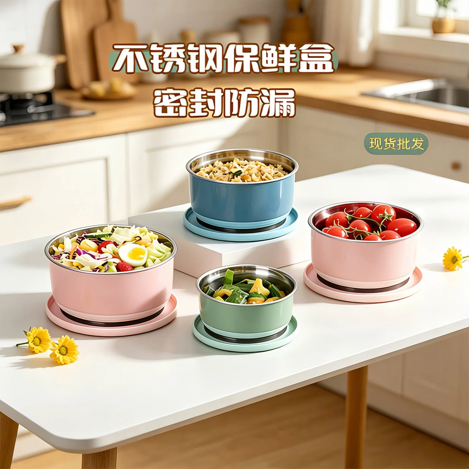 不锈钢保鲜盒带盖保温饭