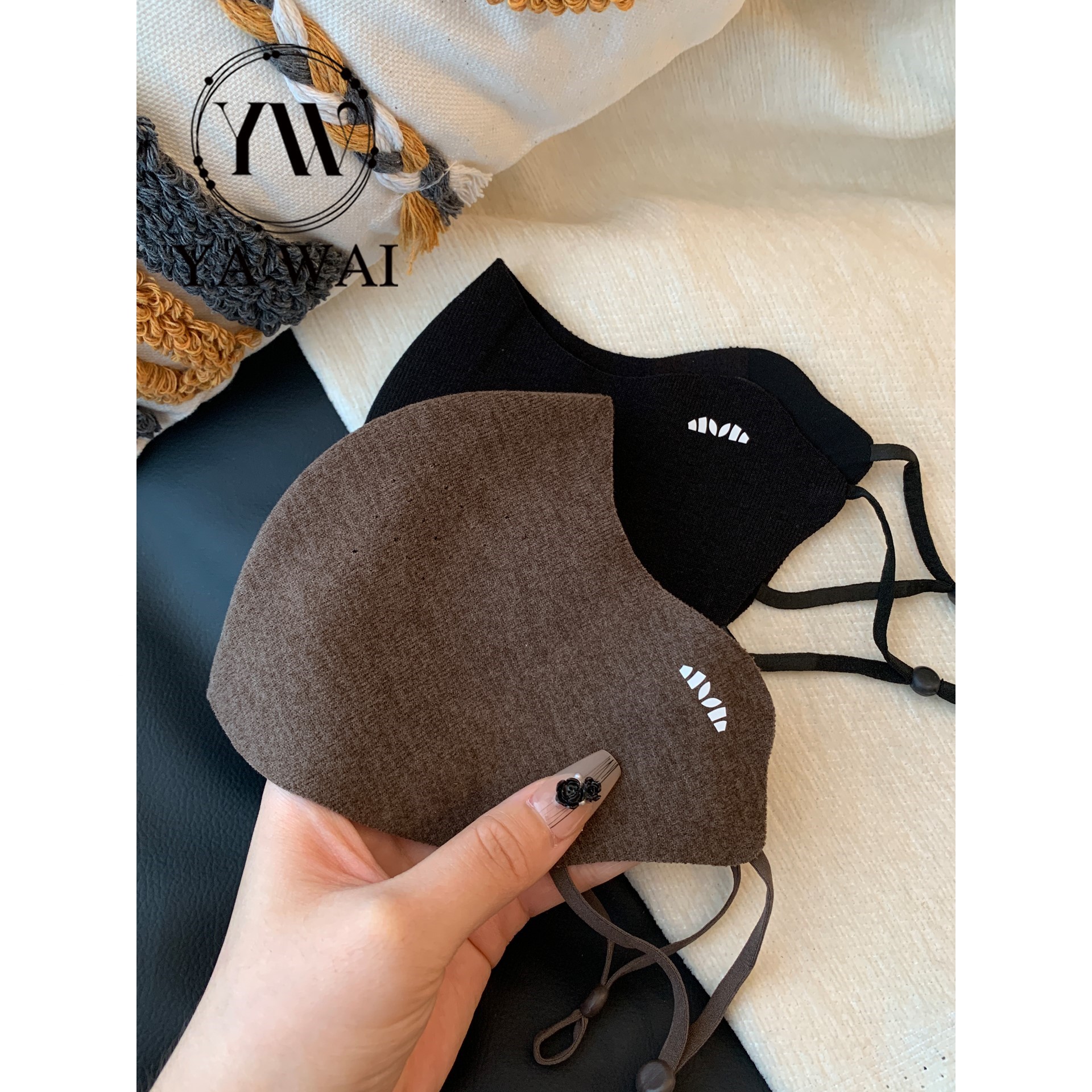 立体无痕保暖口罩女高颜值秋冬季加厚防风防寒防冻脸面罩防尘脸罩