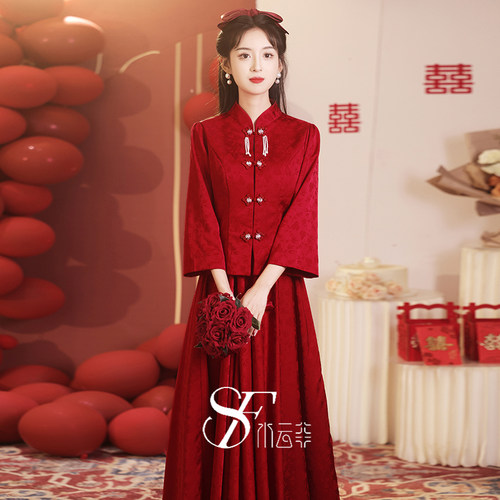 复古中国风敬酒礼服礼服