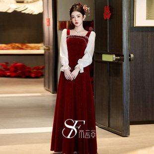 结婚订婚礼服女 高级感轻奢绝美漂亮年轻款 敬酒服新娘2025新款 冬装