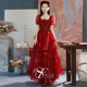 敬酒服新娘春夏高级感酒红色泡泡袖 结婚连衣裙订婚礼服女在逃公主