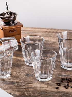 duralex进口玻璃耐热冰拿铁冷萃摩卡咖啡杯美式Dirty卡布奥白杯子