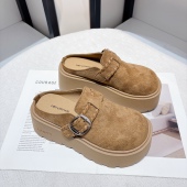 小个子增高休闲博肯鞋 厚底勃肯鞋 新款 女外穿2026年秋季 包头半拖鞋