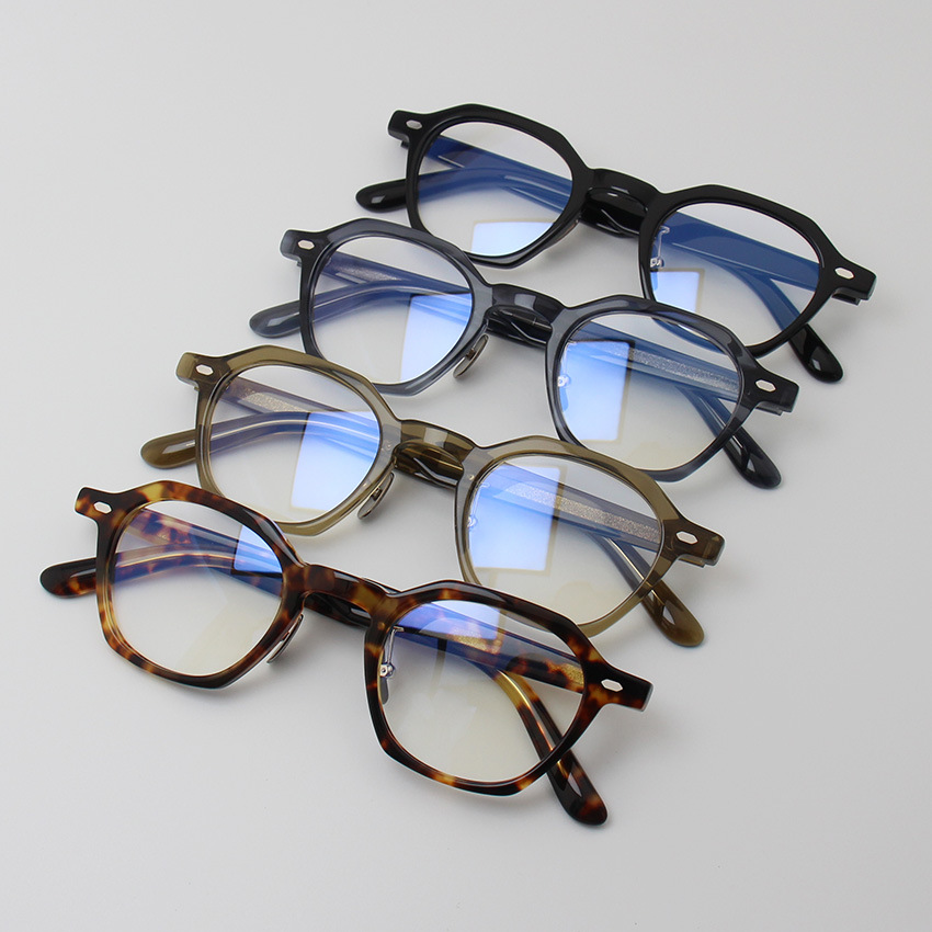 YELLOWS PLUS JEAN杂志款 日系手作复古板材眼镜框小脸多边形镜架