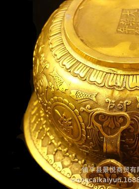 炉铜聚宝摆JPA件黄铜聚宝盆铜香居装饰工艺家品摆盆设