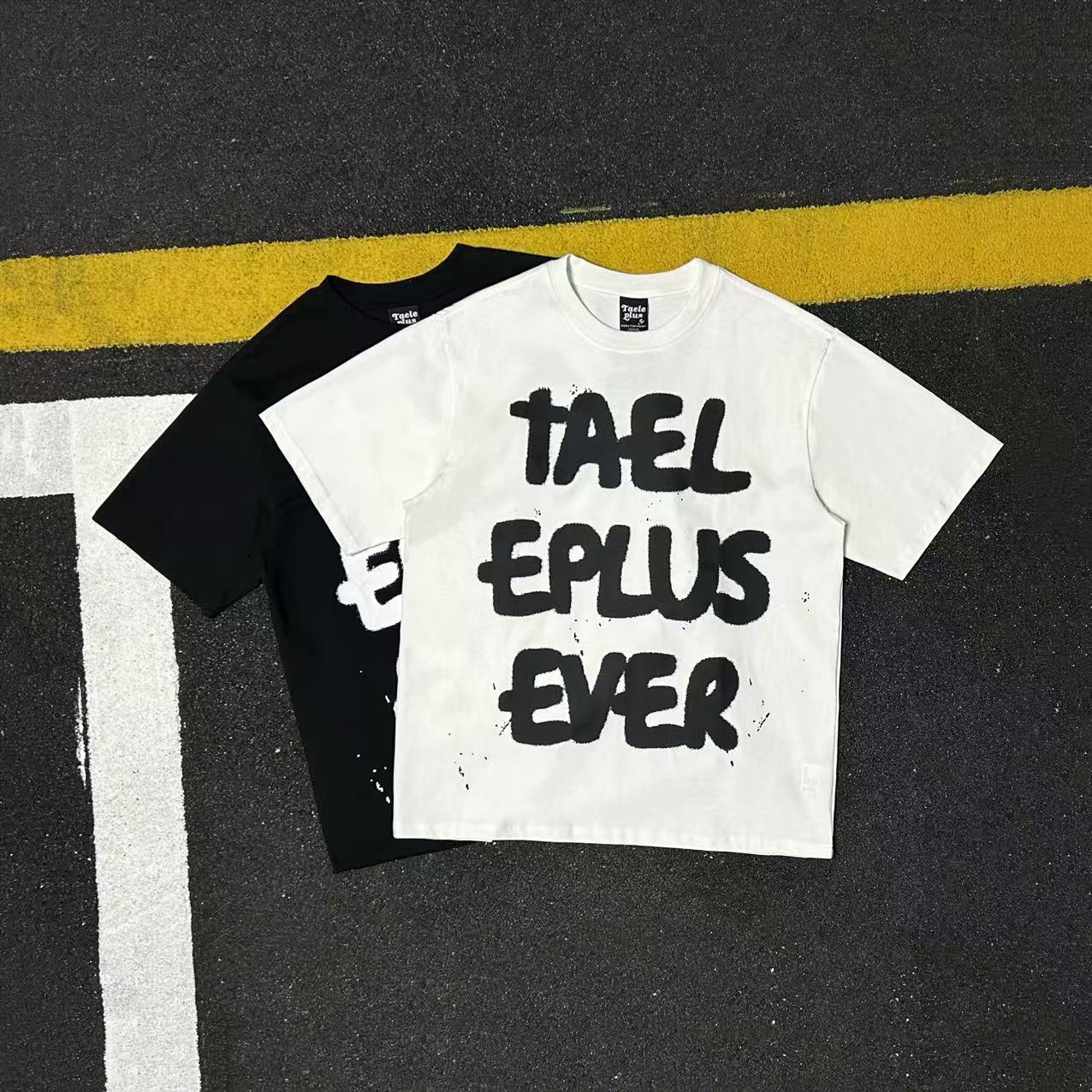 美式全棉涂鸦风字母印花短袖T恤男女街头潮牌宽松百搭上衣