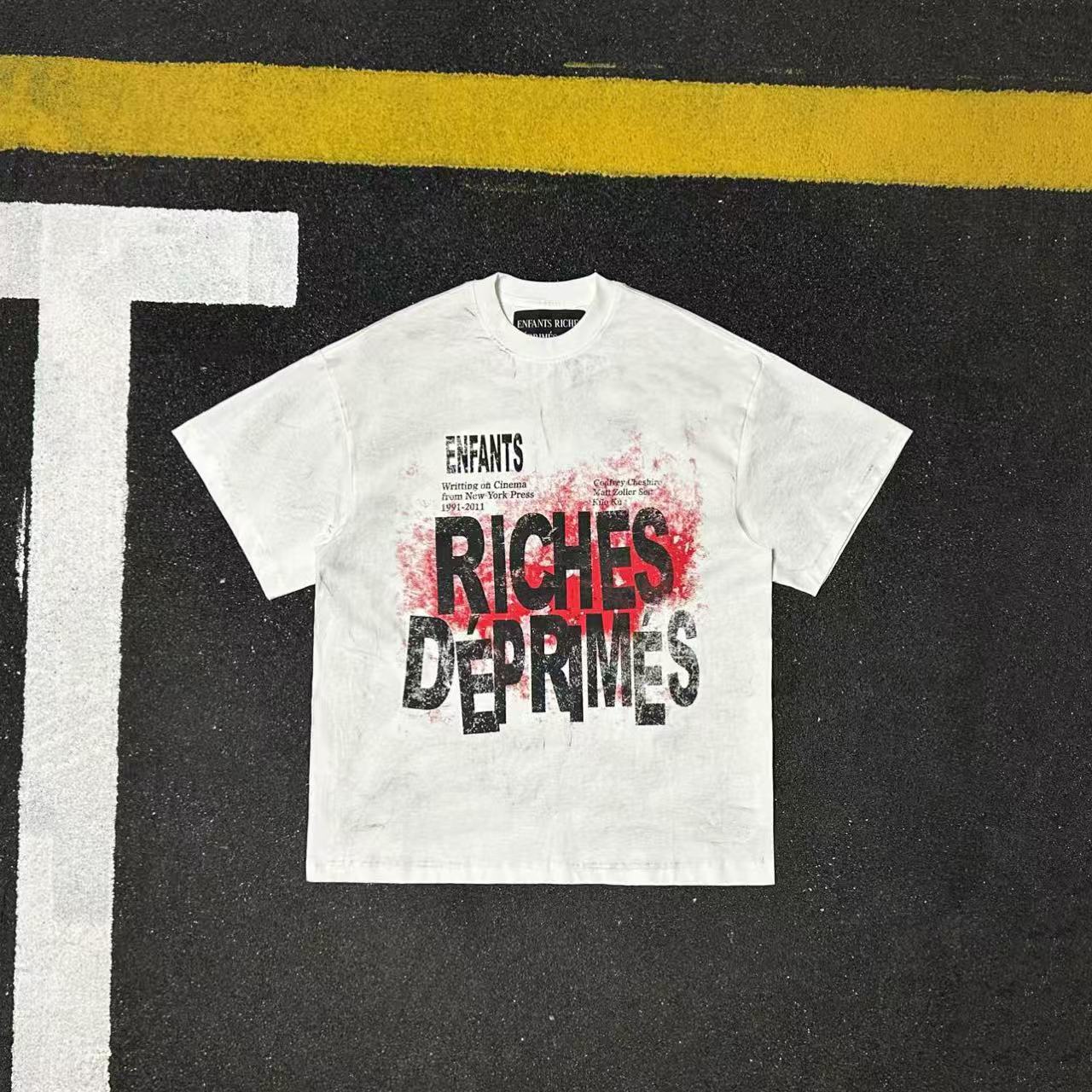 美式全棉潮牌字母印花短袖T恤男女潮流百搭白色上衣夏季