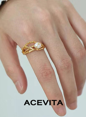 网红戒指ACEVITA黄铜复古女