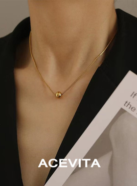 ACEVITA时尚简约经典款圆珠项链