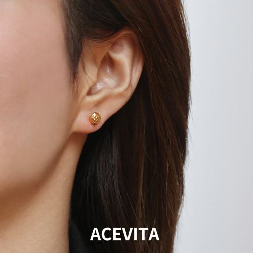 ACEVITA | 凹凸 火山熔岩小众耳钉设计感高级轻奢气质高保色耳饰