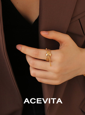ACEVITA欧美时尚通勤叠戴戒指