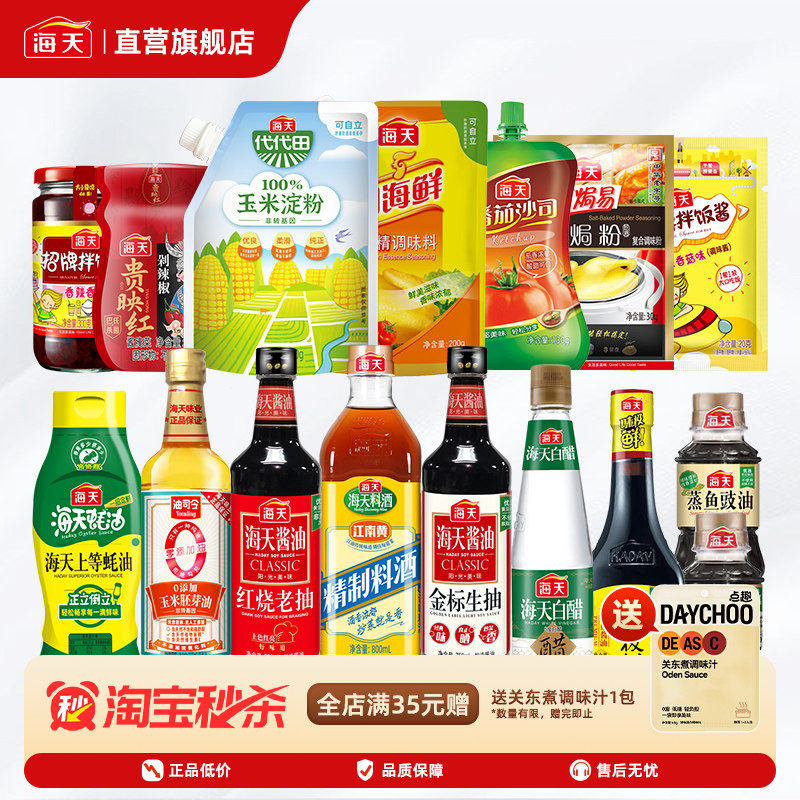 海天旗舰店省心调料组合套装全套酱油料酒酱料蘸料炒菜烹饪调料包