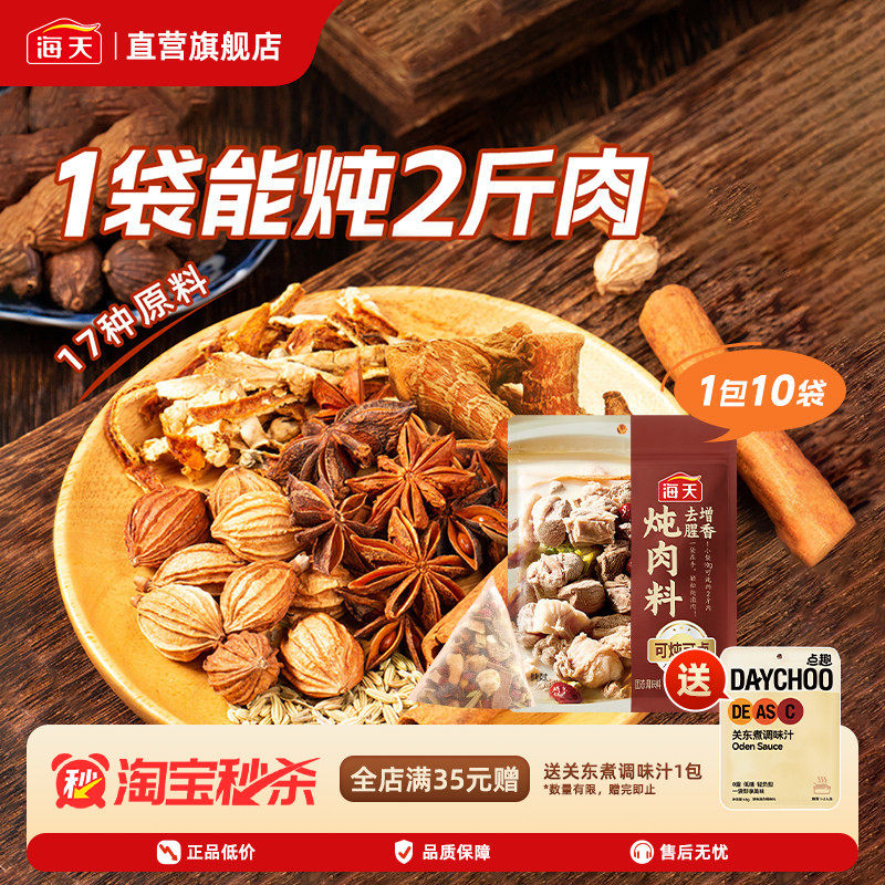 海天炖肉料100g五香卤肉包炖牛肉料包卤水酱料包家庭小包装10小袋
