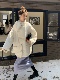 高级手工结扣围巾羽绒服白色宽松短款 SourceWithU 一眼心动 外套
