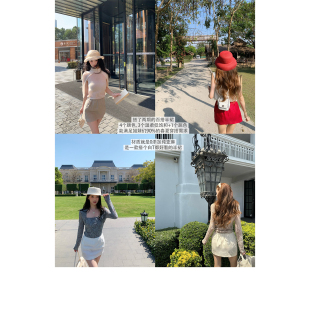 100天然亚麻 4色百搭 限时折扣 抽褶腰头休闲短裙半身裙