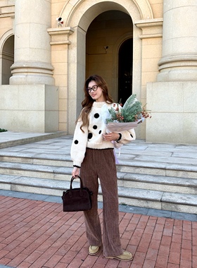 SourceWithU 漫步曼哈顿 垂顺雪尼尔阔腿裤女显高显瘦拖地休闲裤