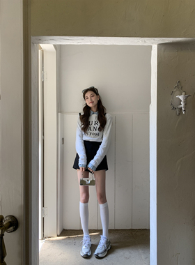 SourceWithU 西海岸公路 3色Y2K美式复古字母tee女T恤纯棉打底衫