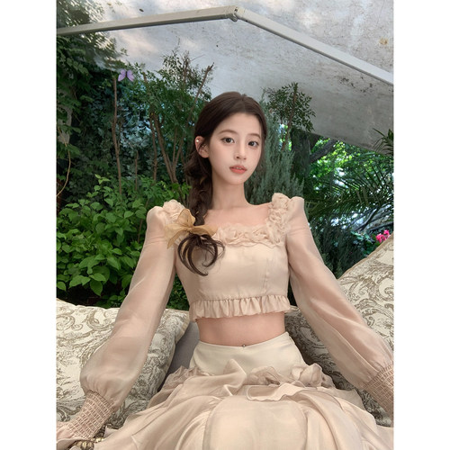 SourceWithU上衣气质半裙套装夏