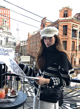 SourceWithU 曼哈顿悬日 2色针织开衫外套设计感配围脖高级感毛衣