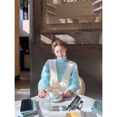 SourceWithU蝴蝶结丝绒背带裙