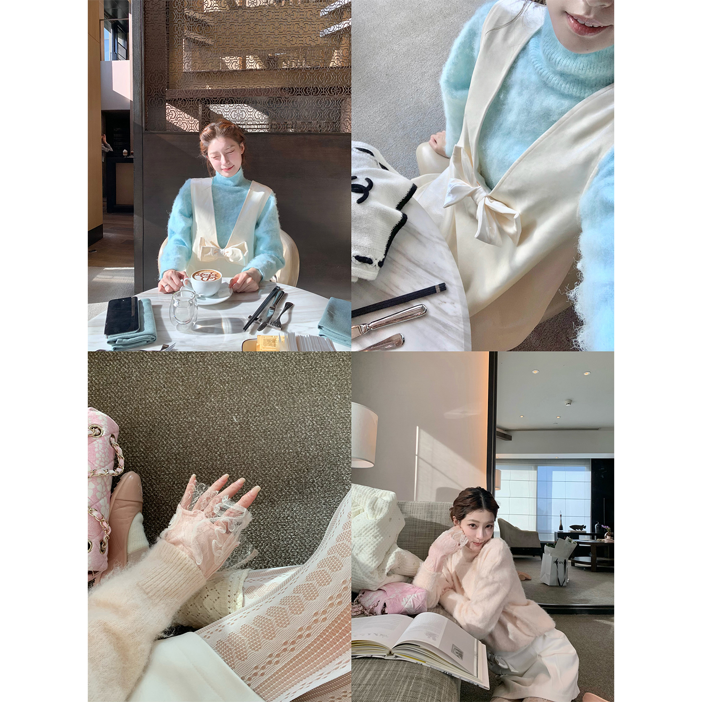 SourceWithU羊毛毛衣蕾丝打底衫