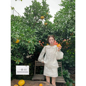 衬衫 SourceWithU 长袖 早秋复古重工刺绣复古灯笼袖 半裙 柑橘汽水