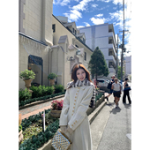 SourceWithU旧居留地 温柔戴妃大衣30羊毛单面尼收腰伞裙大衣外套